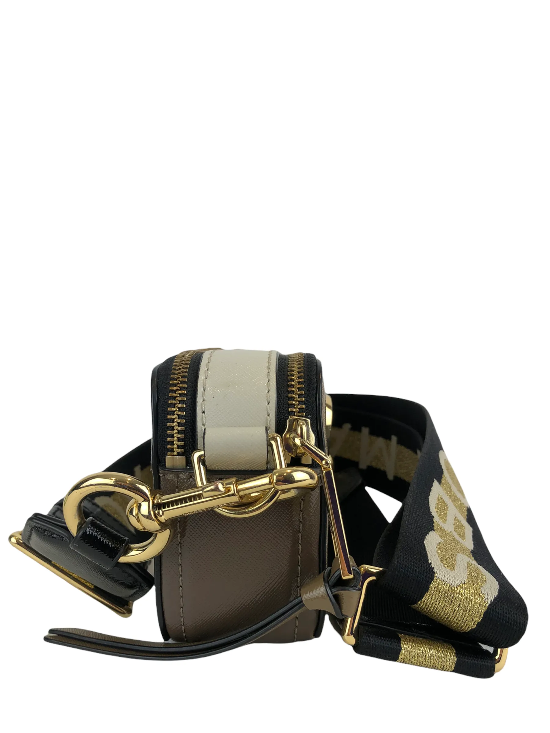 Marc Jacobs Taupe & White Leather ‘Snapshot’ Crossbody