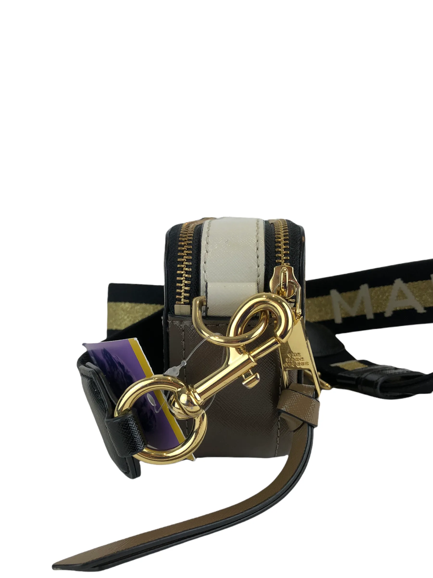 Marc Jacobs Taupe & White Leather ‘Snapshot’ Crossbody