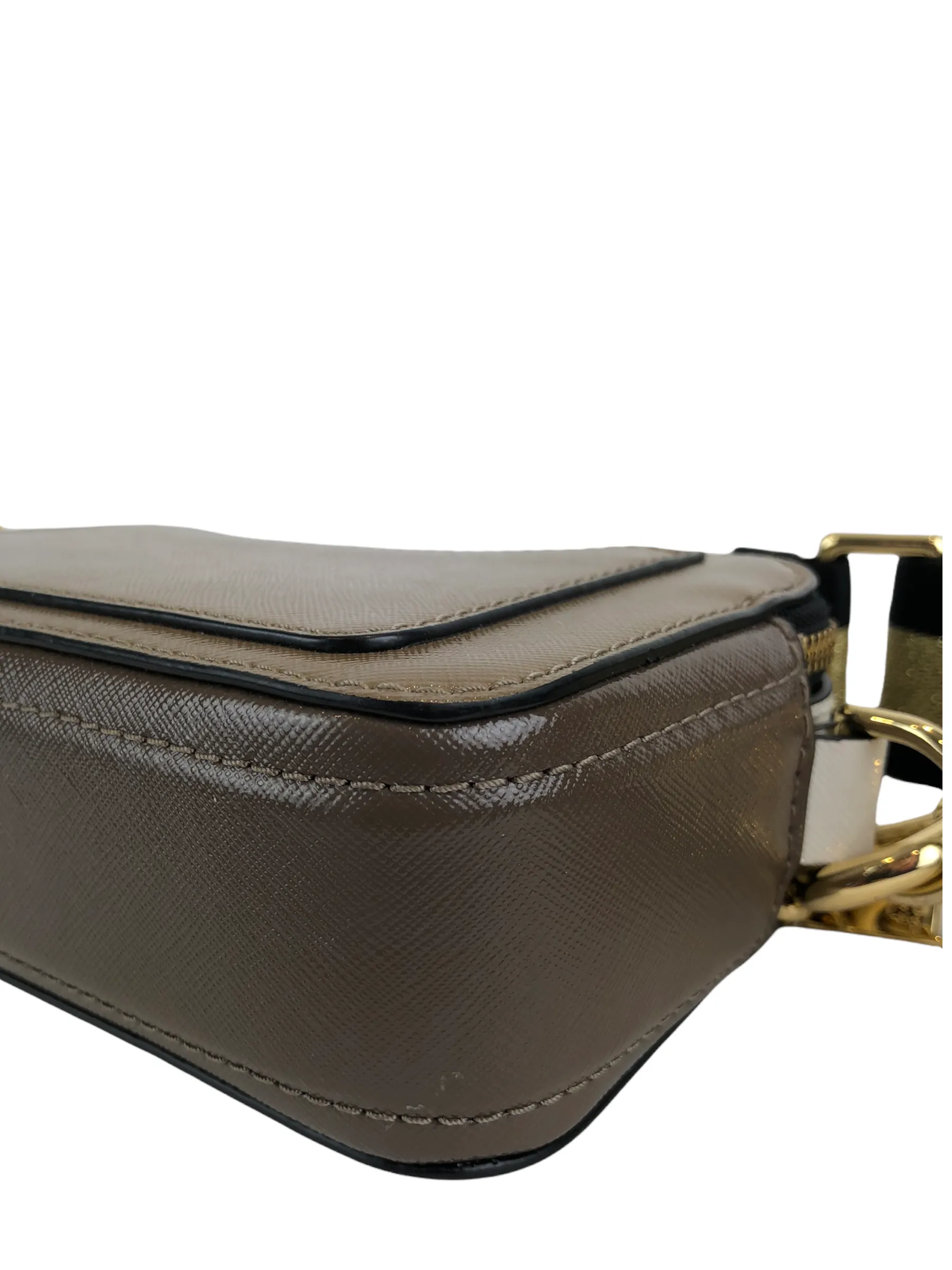 Marc Jacobs Taupe & White Leather ‘Snapshot’ Crossbody