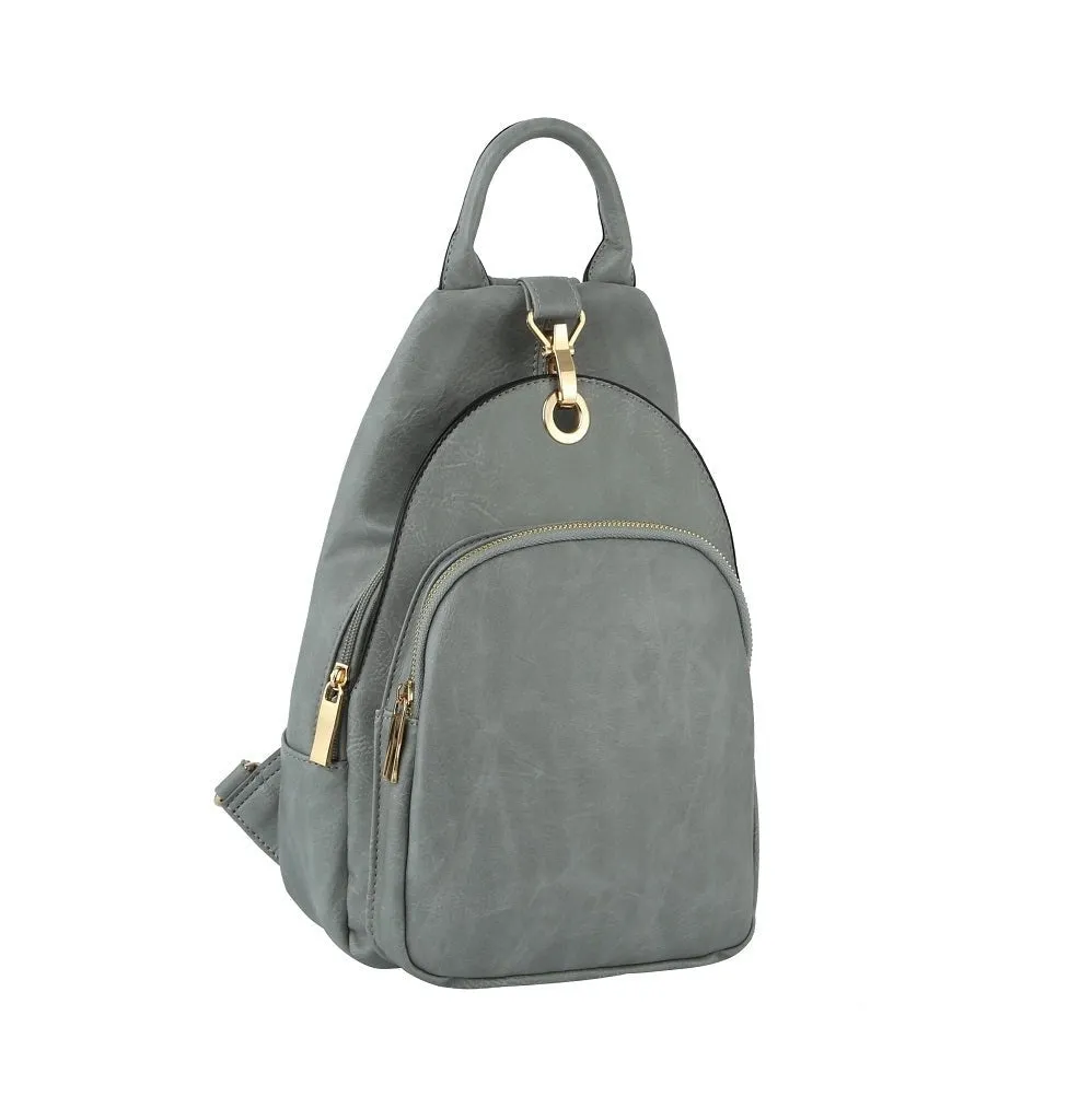 MCM0087 Multi Pocket One/Double Strap Backpack