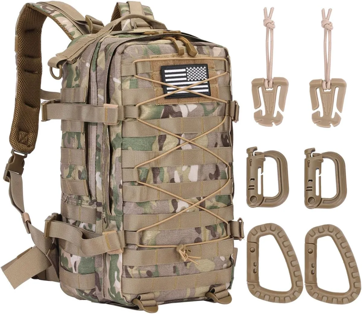 Military Tactical Backpack Waterproof 40L Large Army 3 Day Bug Out Bag Assault Pack Molle Rucksack and Tactical Gear Bag