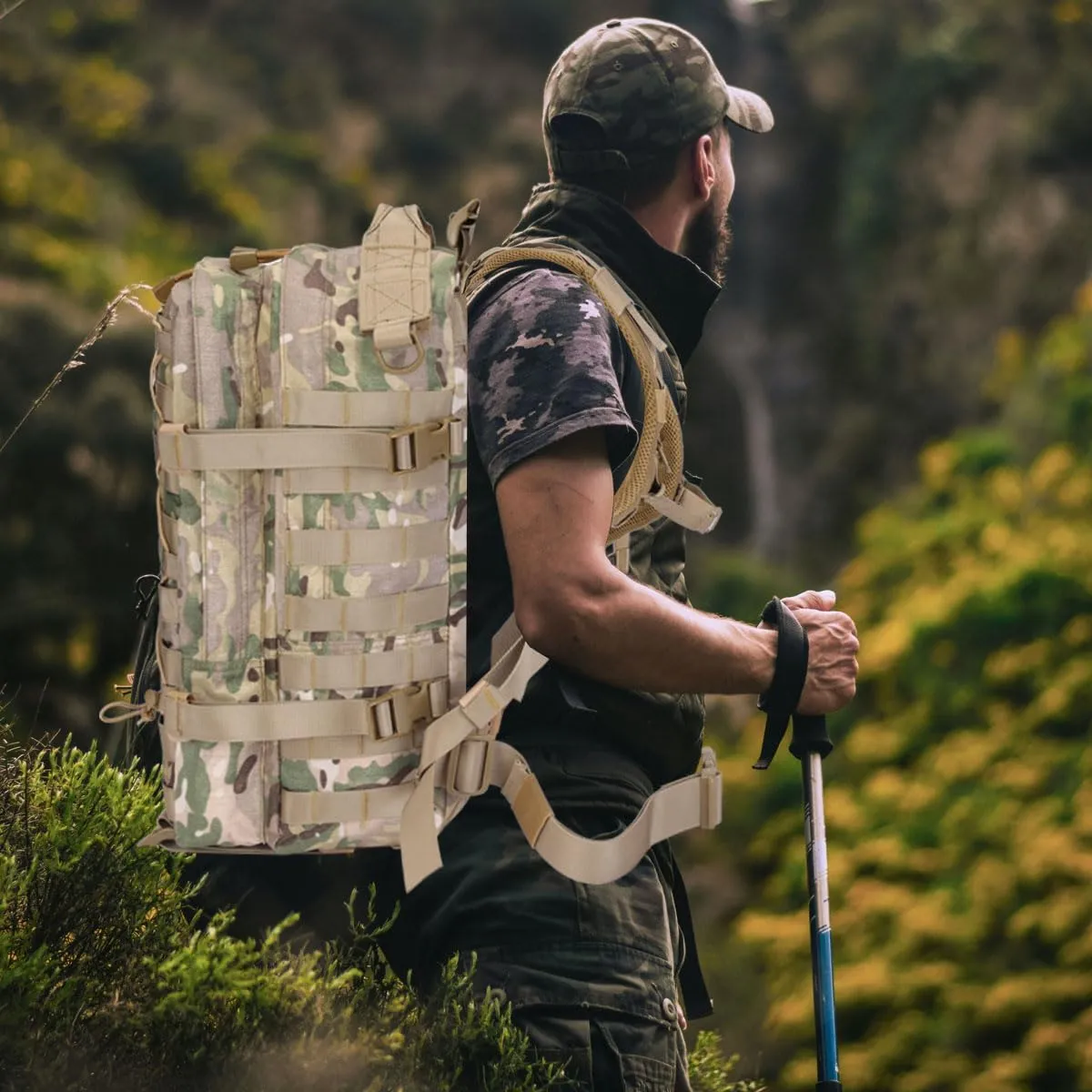 Military Tactical Backpack Waterproof 40L Large Army 3 Day Bug Out Bag Assault Pack Molle Rucksack and Tactical Gear Bag