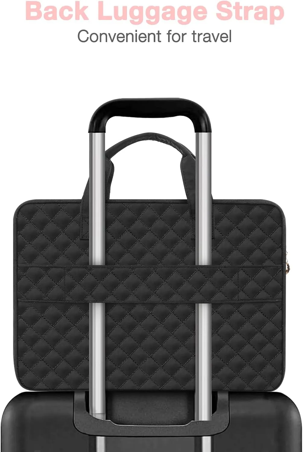 MOSISO 360 Protective Laptop Case 16 inch, 15-15.6 inch Laptop Sleeve Compatible with MacBook Pro 16 inch, HP Acer Dell Lenovo ASUS, Square Quilted Bag Cover with 2 Pockets&Handle&Belt, Black