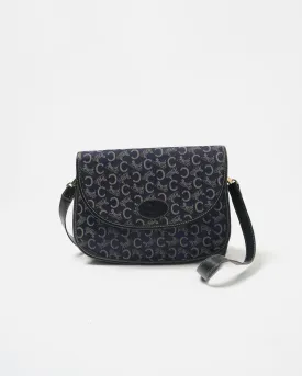Navy Monogram Shoulder Bag