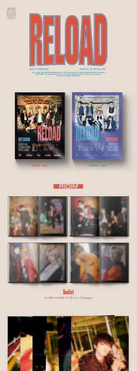 NCT Dream Reload 4th Mini Album Random Version 1p Folding Poster On Pack 72p Booklet 1p PhotoCard 1p Circle Card Message PhotoCard SET Tracking Kpop Sealed