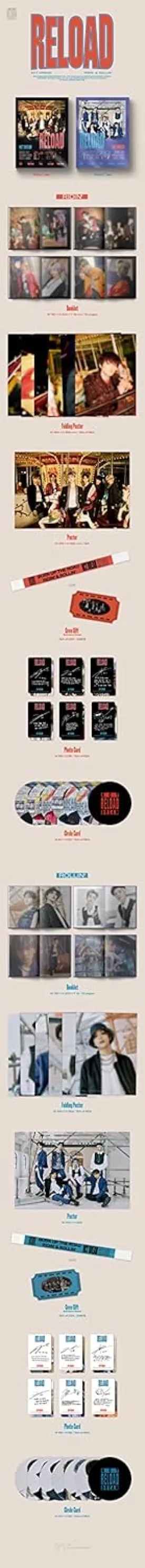 NCT Dream Reload 4th Mini Album Rollin'-Blue Version 1p Folding Poster On Pack 72p Booklet 1p PhotoCard 1p Circle Card Message PhotoCard SET Tracking Kpop Sealed