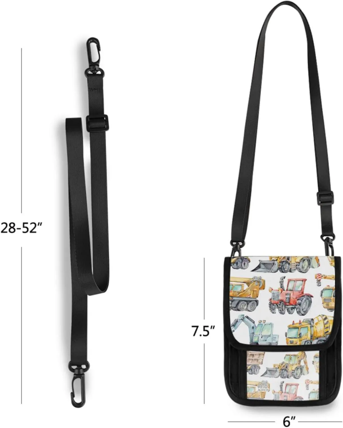 Neck Wallet with RFID Blocking, Crossbody Purse Phone Bag Pouch with Card Slots