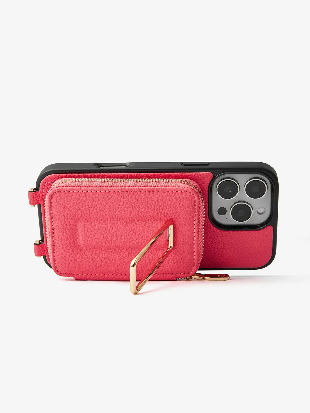 Original Design Set- Detachable Wireless Charging Crossbody Square Stand Wallet Phone Case Round Pouch Set