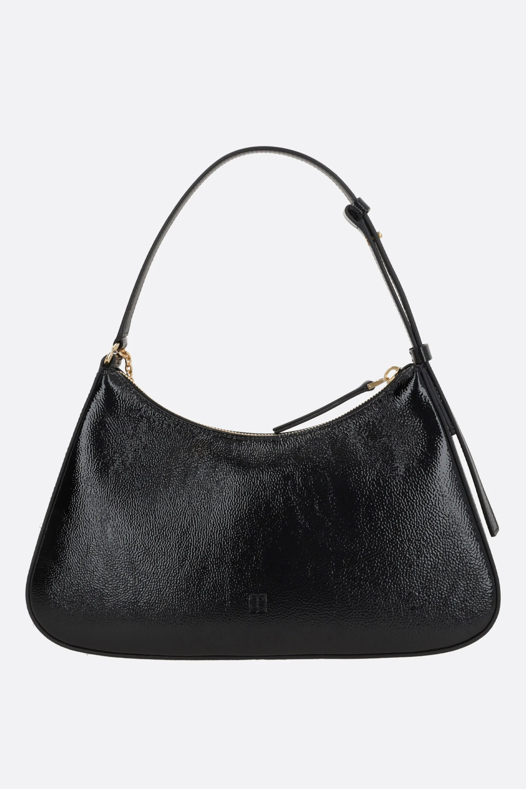 Padlock Chain Glossy Leather Shoulder Bag