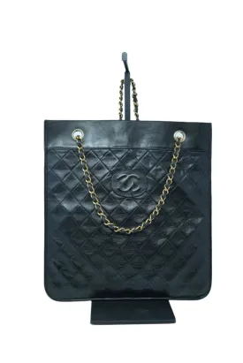 Pre-Owned Chanel Lambskin Tote Black
