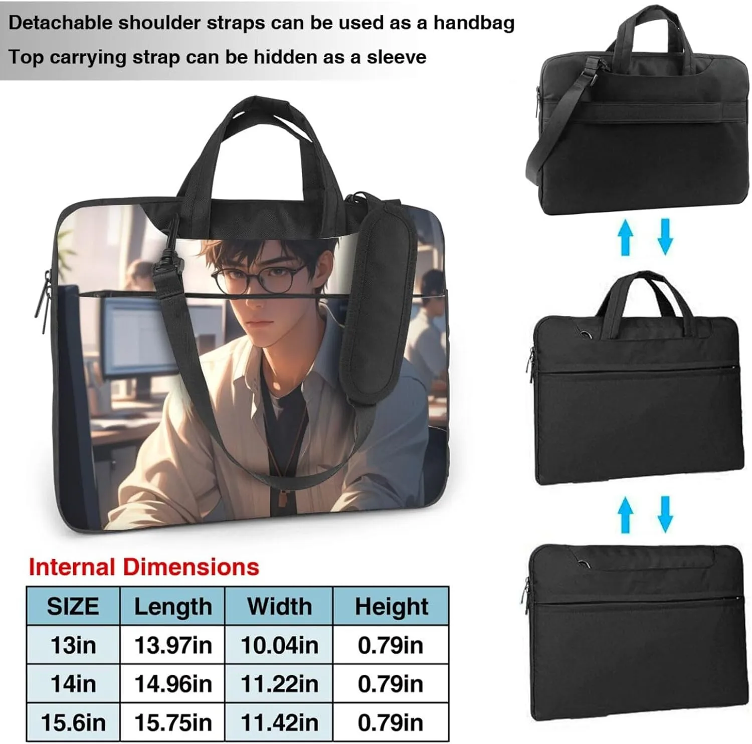 Programmer Programming Code Print Laptop Bag Pouch Briefcase Fits 13/14/15.6 inch Notebook Computer Bags for Women Men