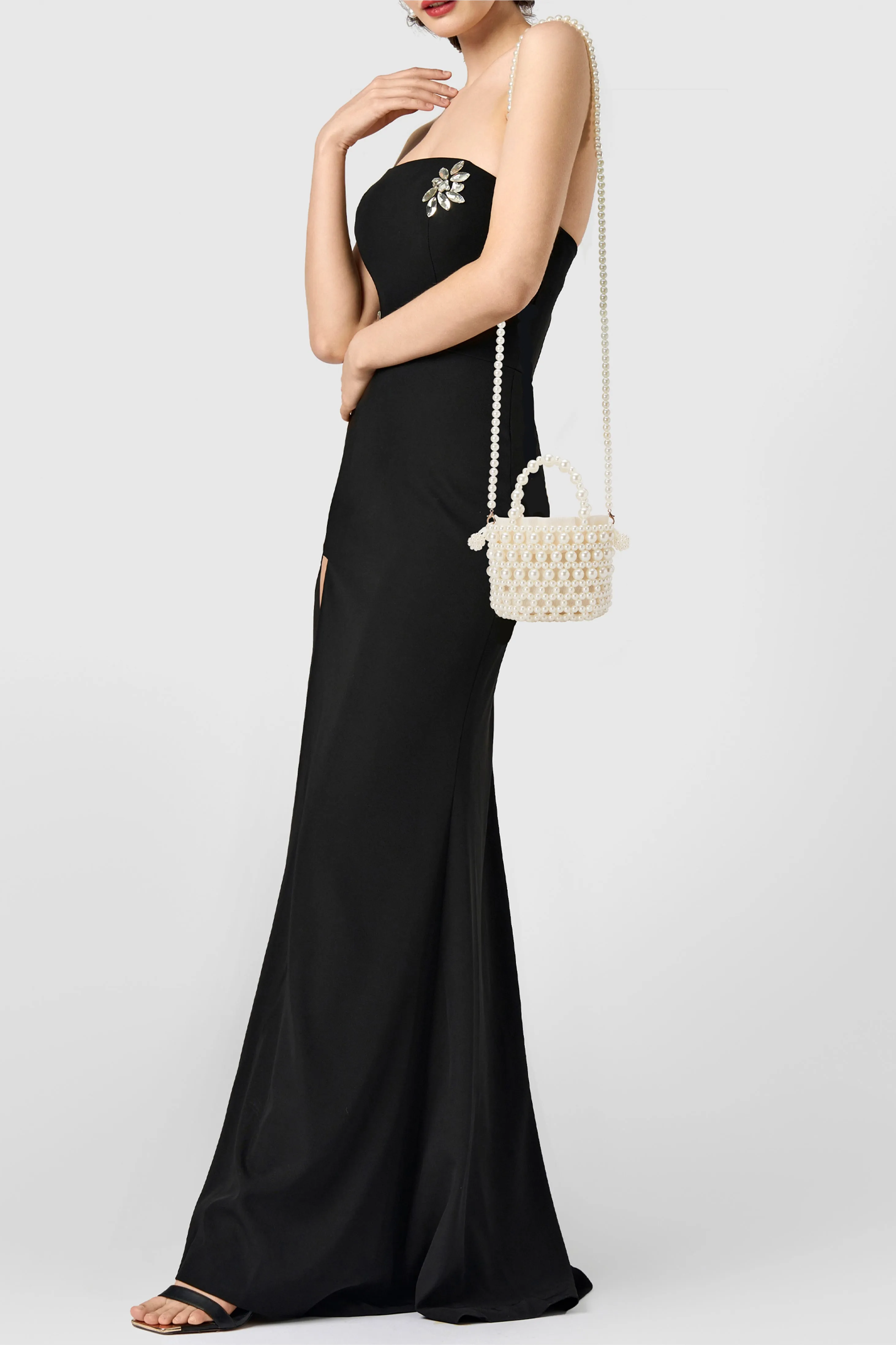 Reticulated Glossy Pearl Evening Handbag