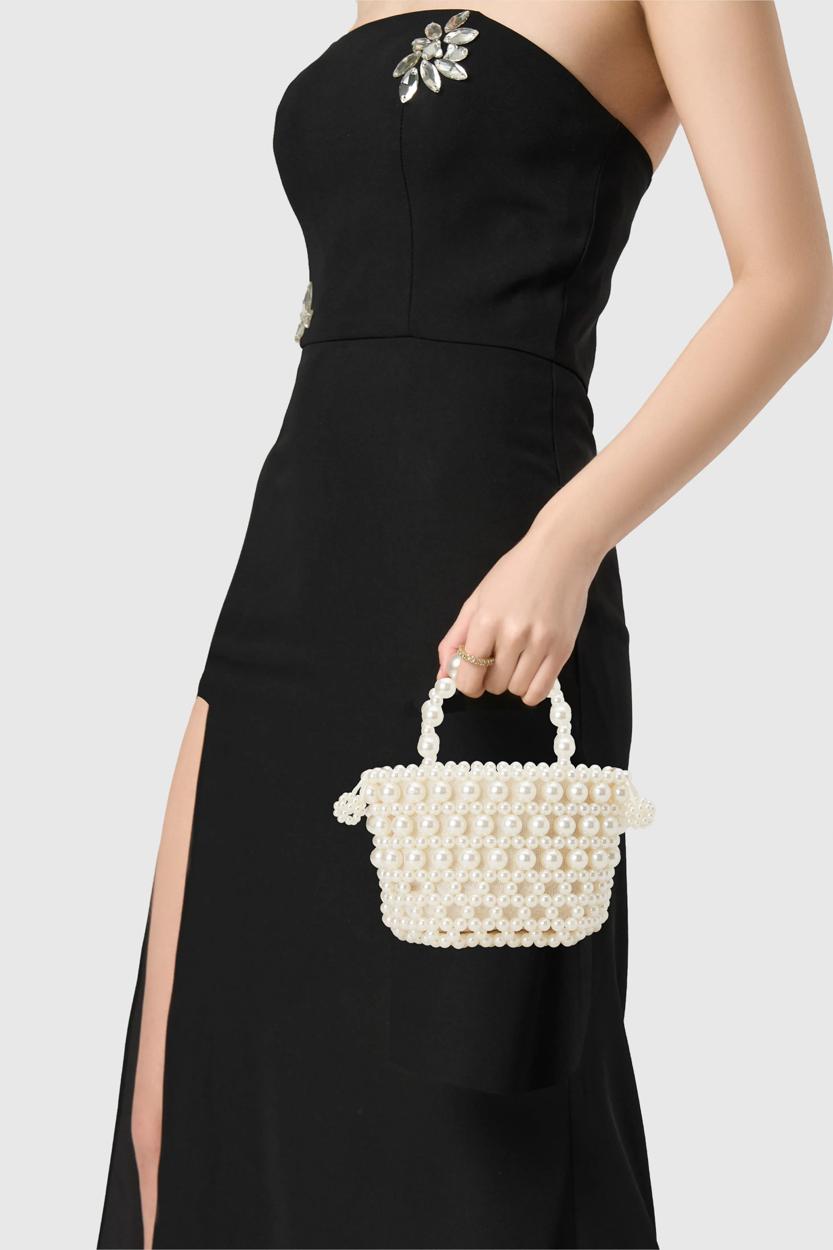 Reticulated Glossy Pearl Evening Handbag