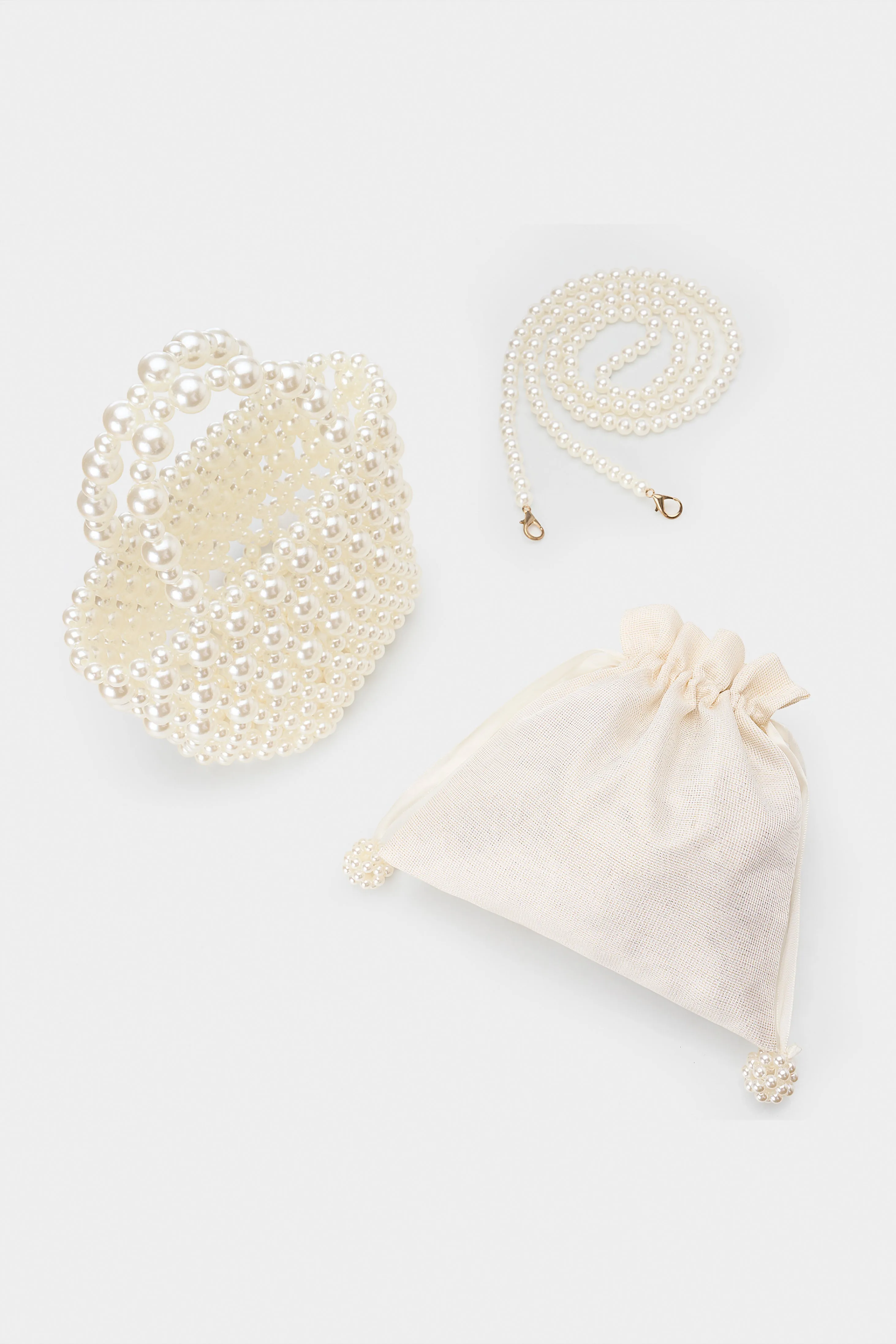 Reticulated Glossy Pearl Evening Handbag
