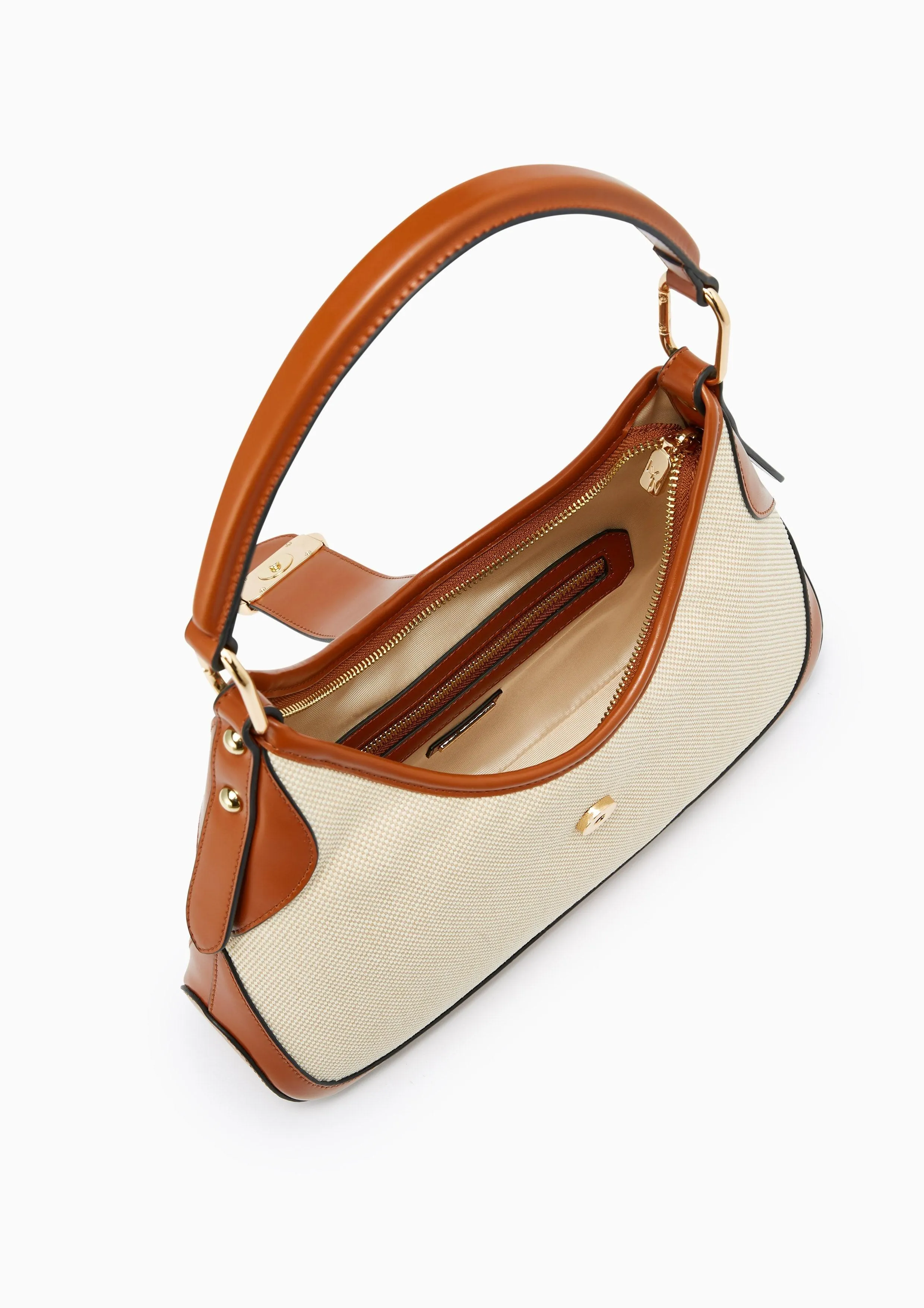 Riva Hobo Canvas Shoulder Bag Brown