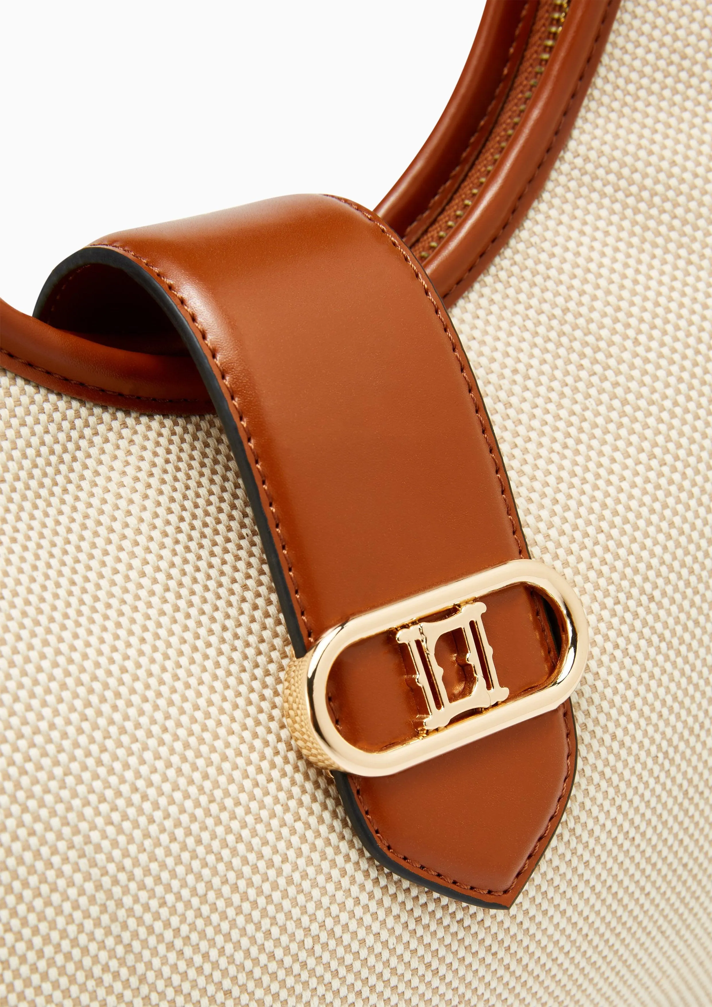 Riva Hobo Canvas Shoulder Bag Brown