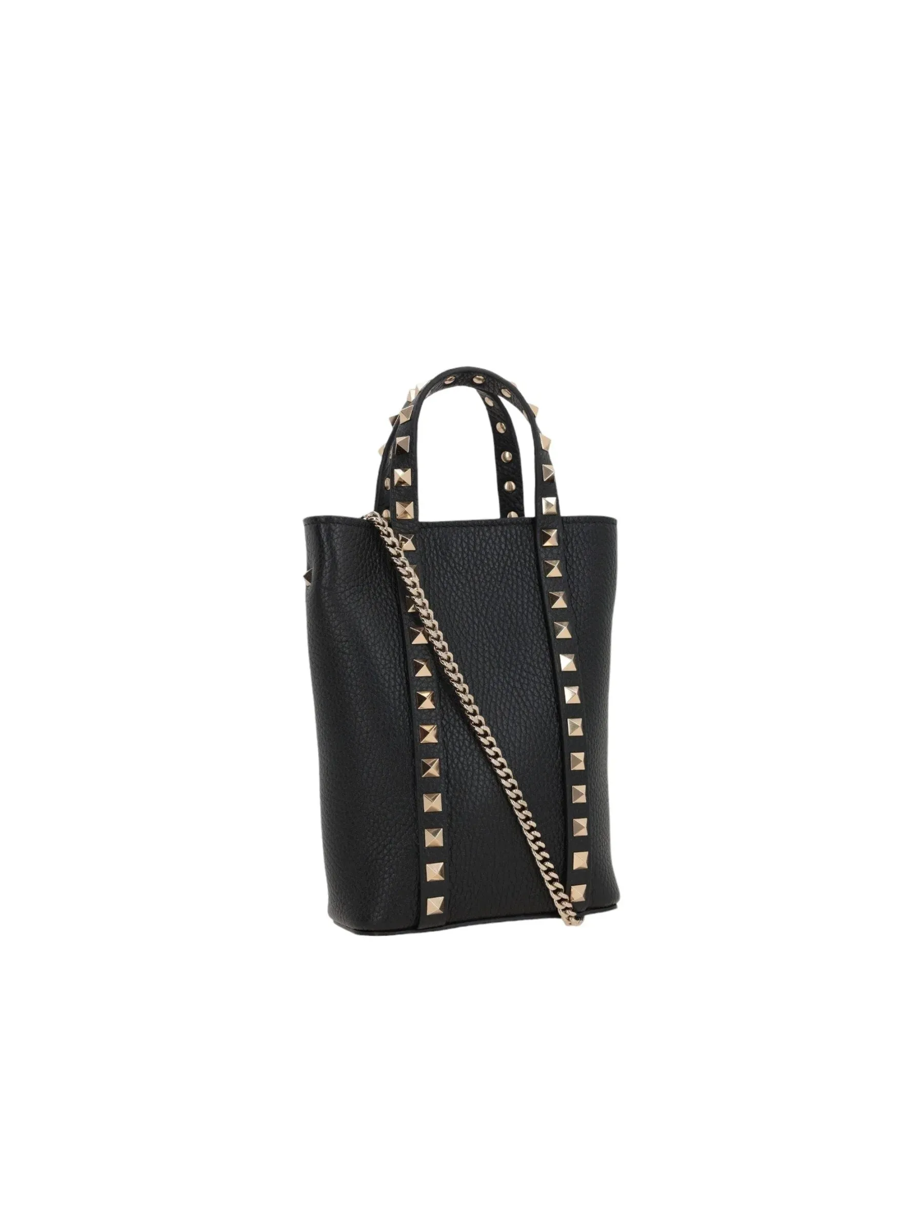 Rockstud Mini Grainy Leather Tote Bag