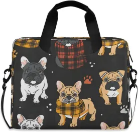 senya Laptop Bag Computer Bags Messenger Shoulder Bag Briefcase Grid Scarf Dog for Business Office Work