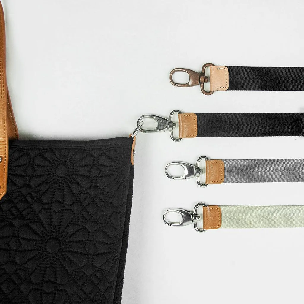 Shoulder Strap 1 Inch in Black/Silver