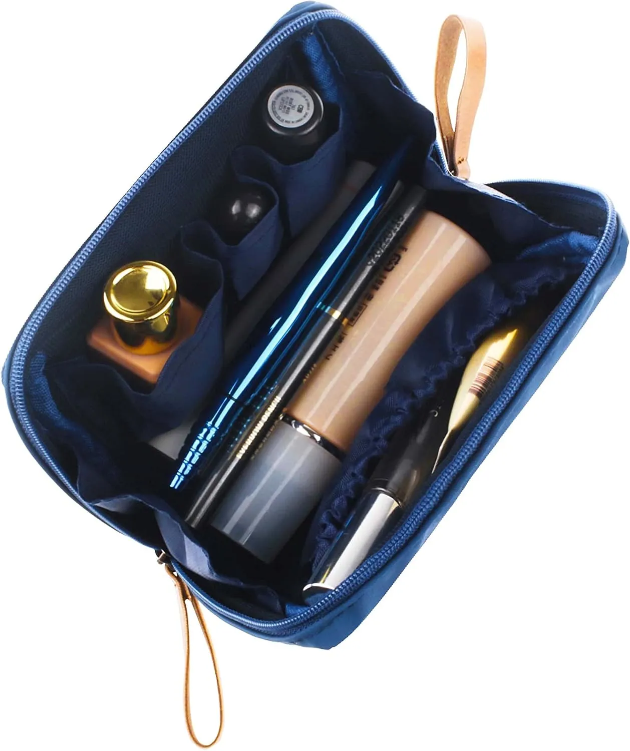 Small Makeup Bag for Purse Portable Waterproof Cosmetic Bag Travel Makeup Pouch for Women (Blue, Square)
