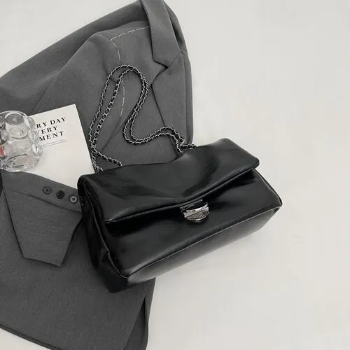 Soft Vegan Hobo Envelop Shoulder Chain Strap Bag