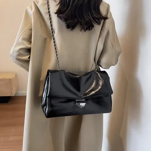 Soft Vegan Hobo Envelop Shoulder Chain Strap Bag