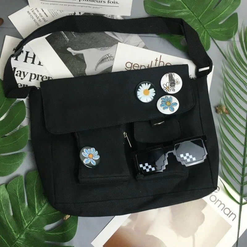 Solid Color Multi-Pocket Crossbody Bags
