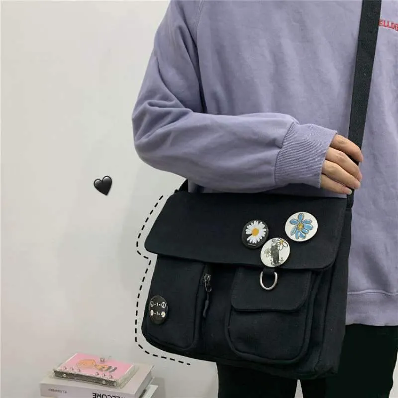 Solid Color Multi-Pocket Crossbody Bags