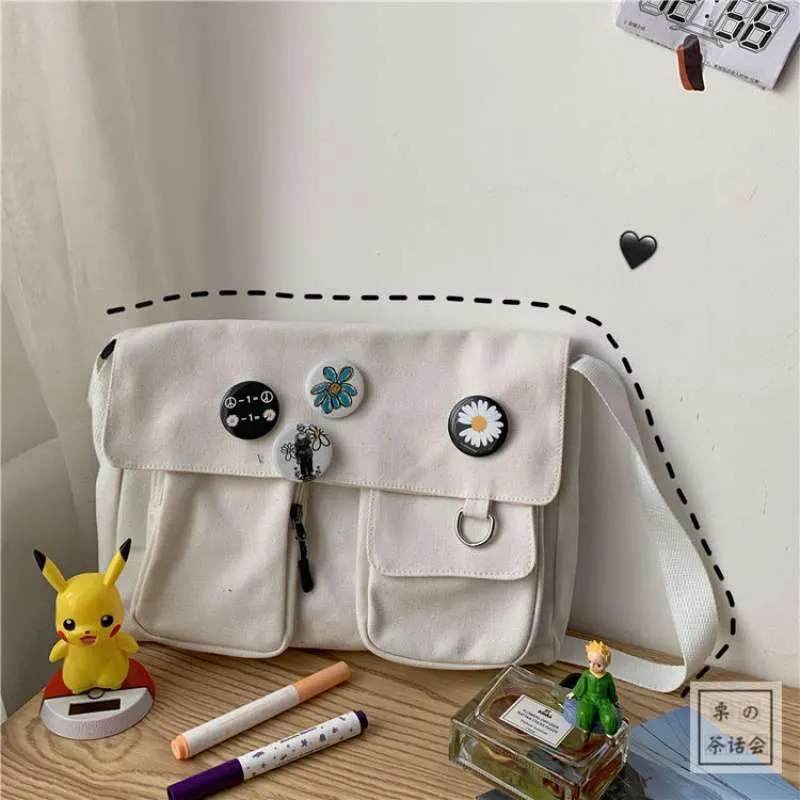 Solid Color Multi-Pocket Crossbody Bags
