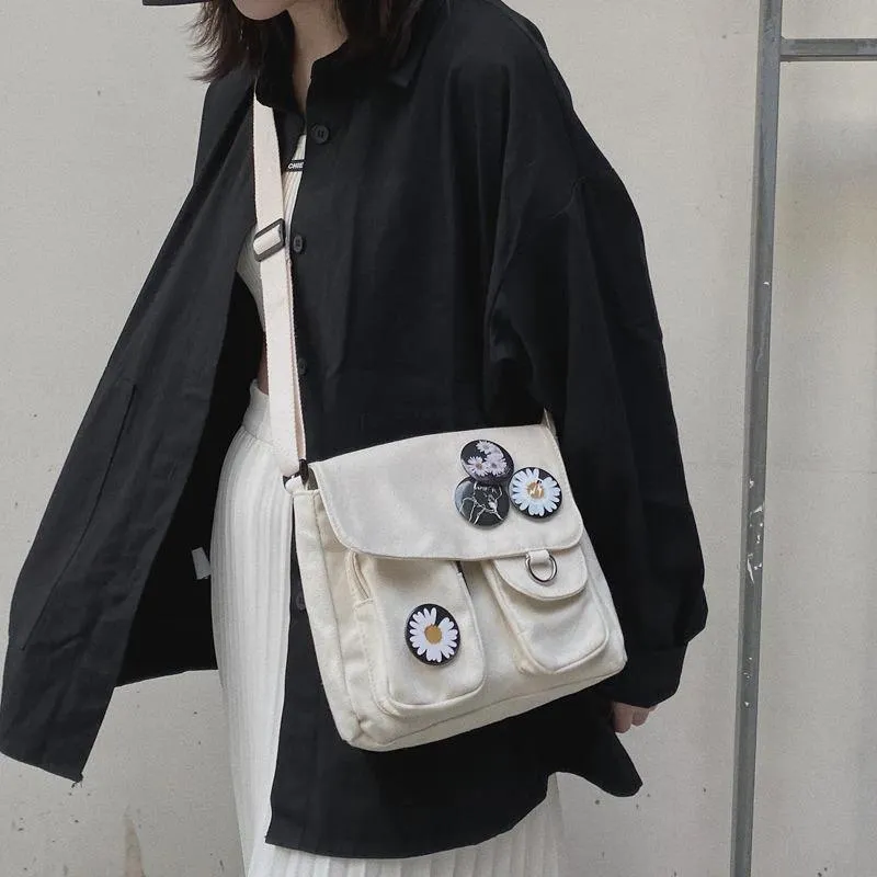 Solid Color Multi-Pocket Crossbody Bags