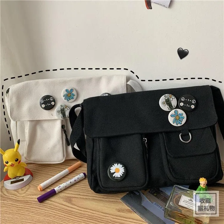 Solid Color Multi-Pocket Crossbody Bags