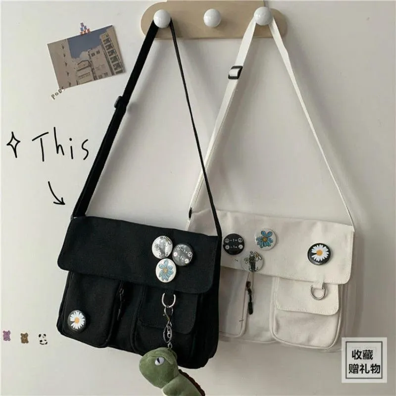 Solid Color Multi-Pocket Crossbody Bags