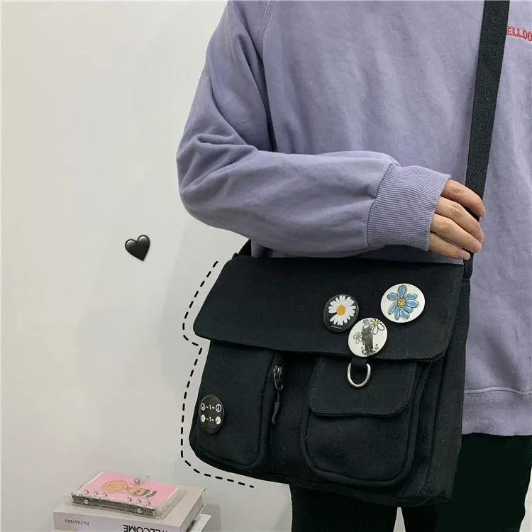 Solid Color Multi-Pocket Crossbody Bags