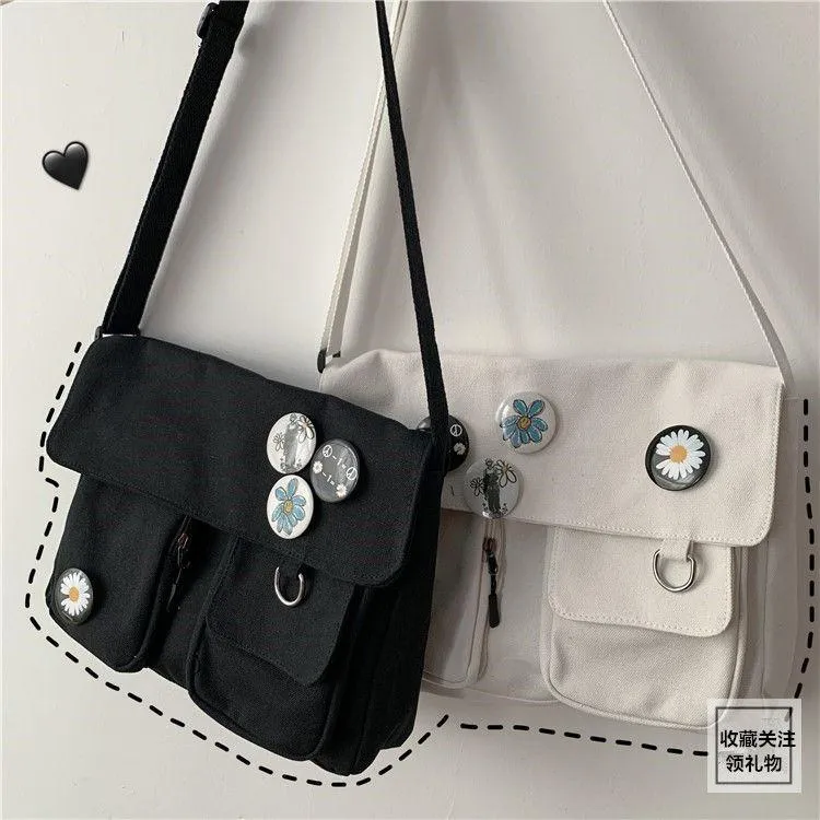 Solid Color Multi-Pocket Crossbody Bags