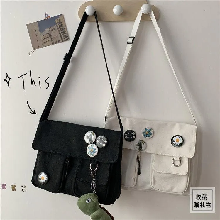 Solid Color Multi-Pocket Crossbody Bags