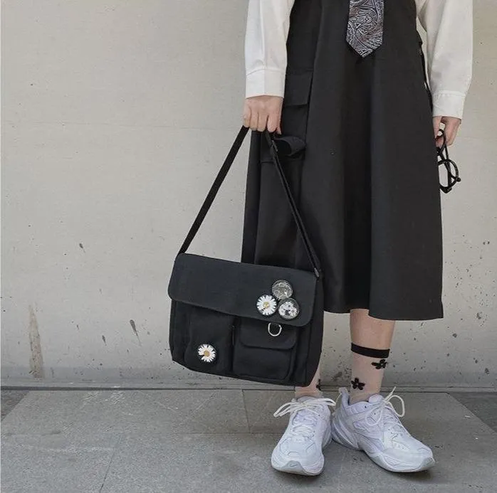 Solid Color Multi-Pocket Crossbody Bags