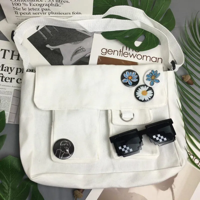 Solid Color Multi-Pocket Crossbody Bags