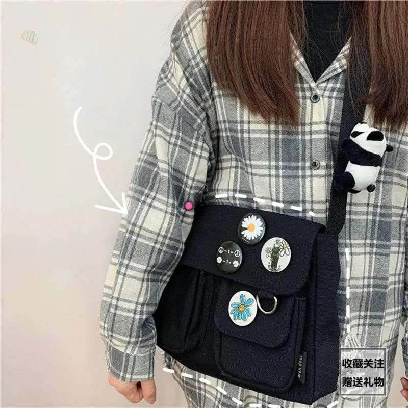 Solid Color Multi-Pocket Crossbody Bags