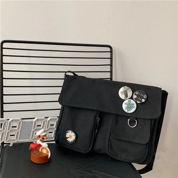 Solid Color Multi-Pocket Crossbody Bags