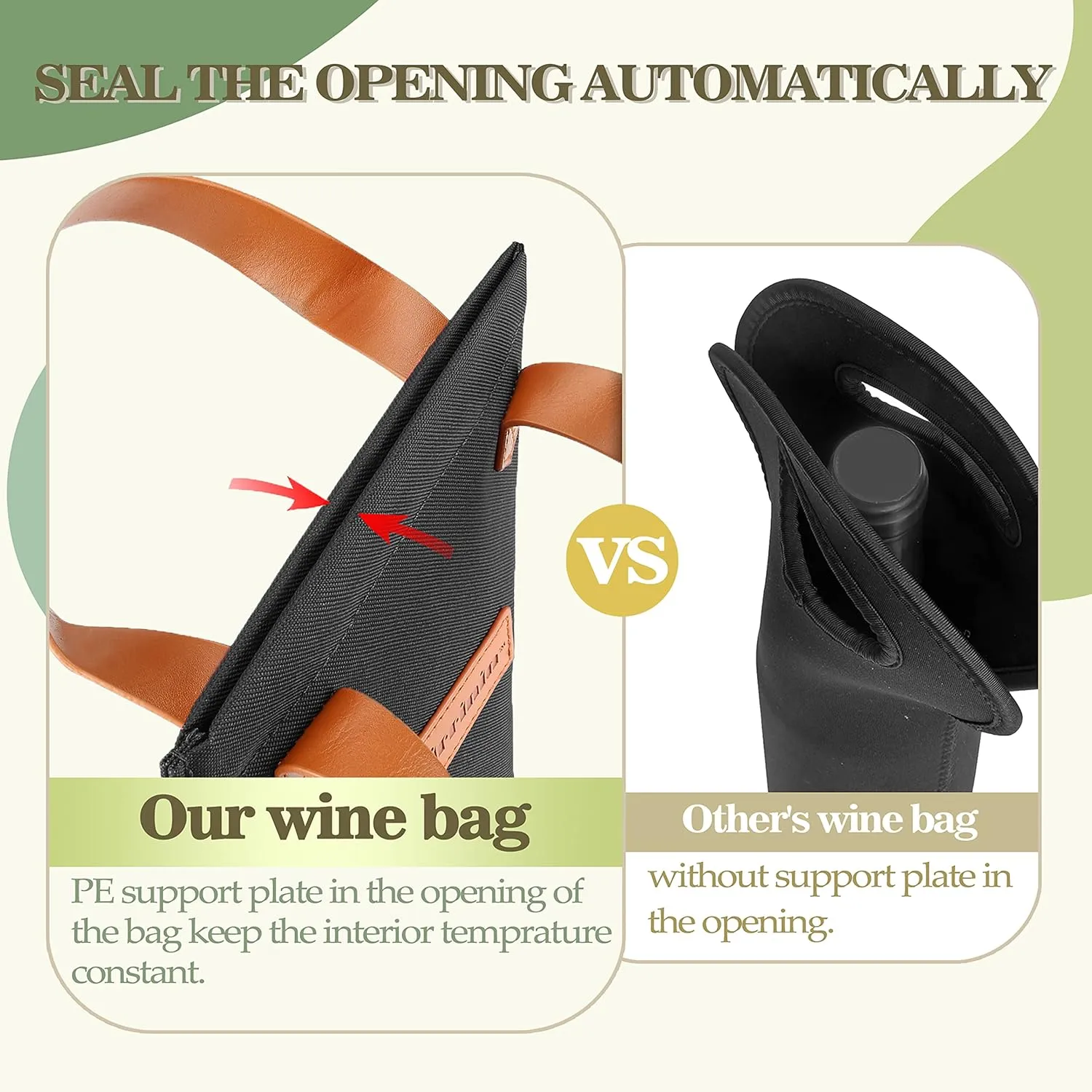Tirrinia Single Wine Carrier Tote, Insulated Wine Cooler Bag for Travel, Picnic, & Wine Gifts  Thermal Padded Wine Bottle Holder Tote for Men & Women, Wine Gift for Wine Lovers,Black