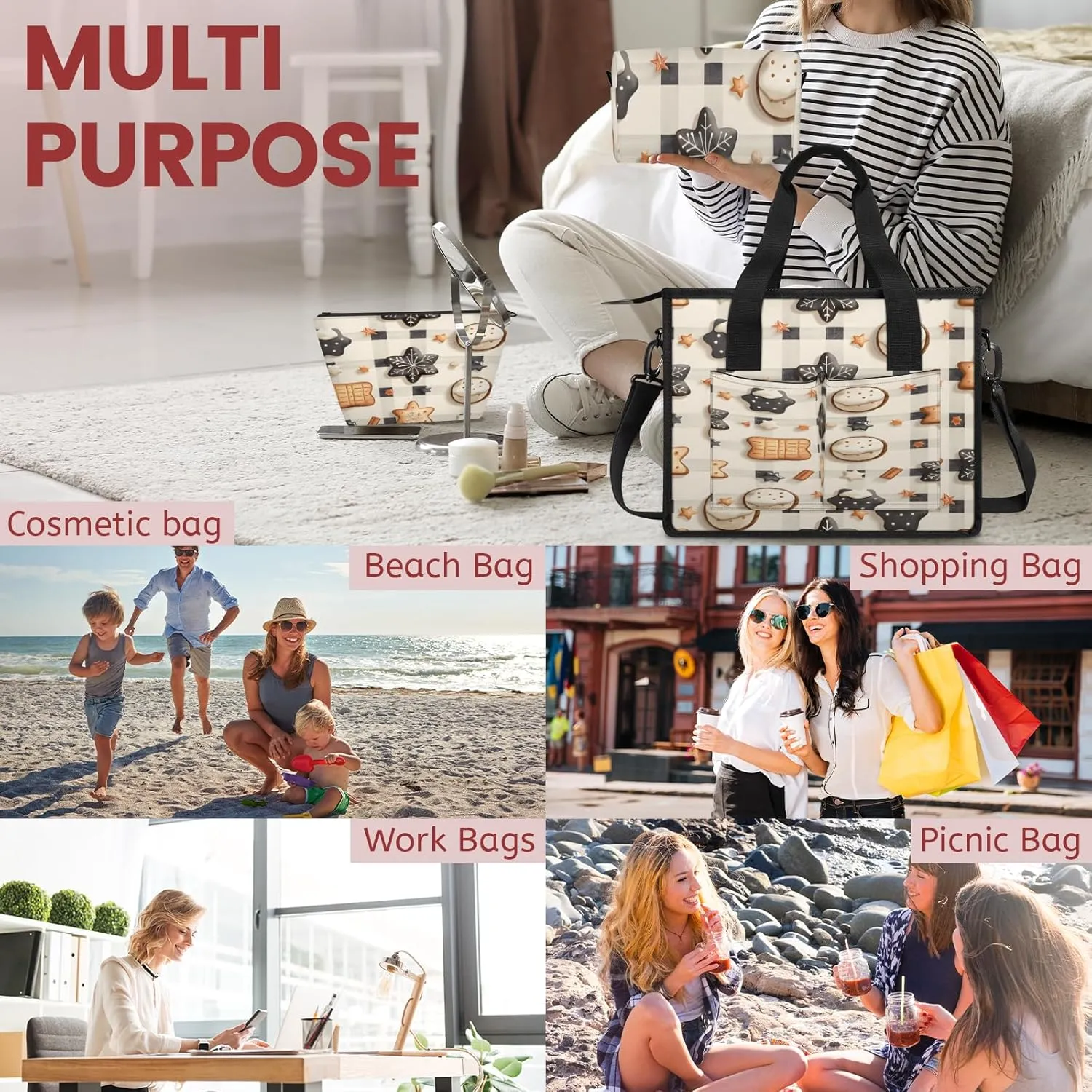 Tote Satchel Bag Set 3PCS for Women, Tote Briefcase Shoulder Handbag Purse Satchels