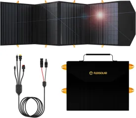 Upgraded 120W Portable Solar Panel for 500/1000/1500W Power Station, ETFE Solar Power Charger with QC3.0 USB-A &Type-C&M-C-4 Output Foldable Solar Panel for Camping, RV, Emergency Power Supply