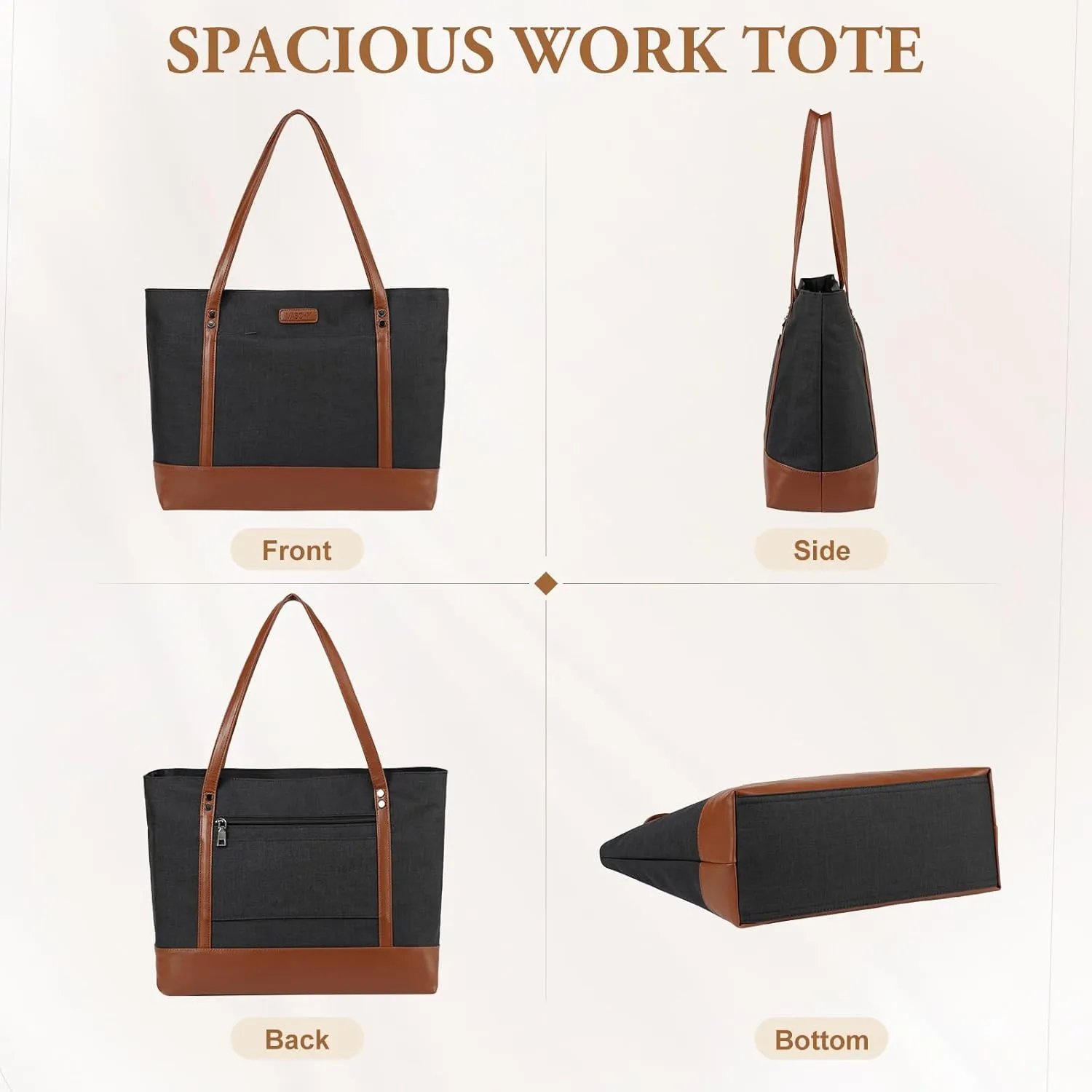 VASCHY Laptop Tote Bag for Women, Large 15.6inch Computer Teacher Bag Purse Briefcase for Travel,Work,Business,Office