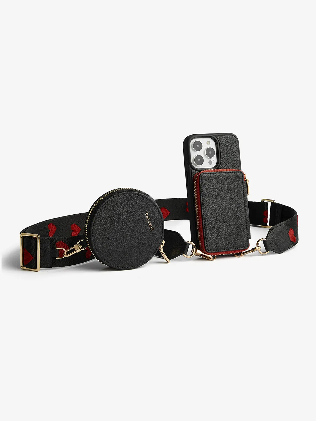 Vivid Kit- Webbing Crossbody Phone Case Round Pouch Set