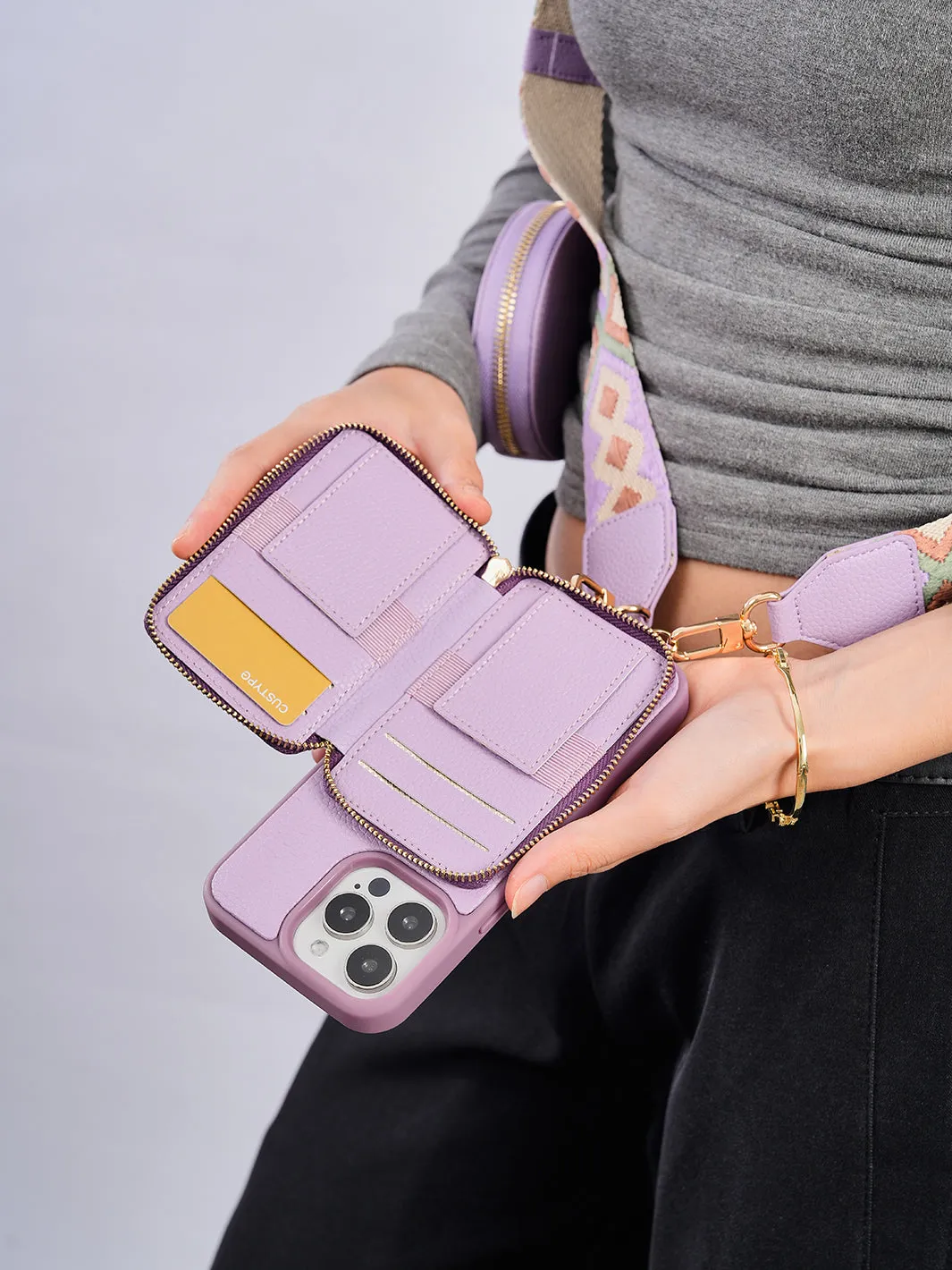 Vivid Kit- Webbing Crossbody Phone Case Round Pouch Set
