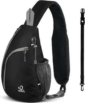 WATERFLY Crossbody Sling Bag Small Water Resistant Backpack Lightweight Shoulder Chest Daypack for Men Women Hiking Travel