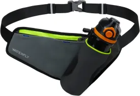 WATERFLY Running Water Bottle Belt: Hydration Belt for Men Women Fanny Pack Waist Pack for Hiking Running Walking Jogging (Bottle Not Included