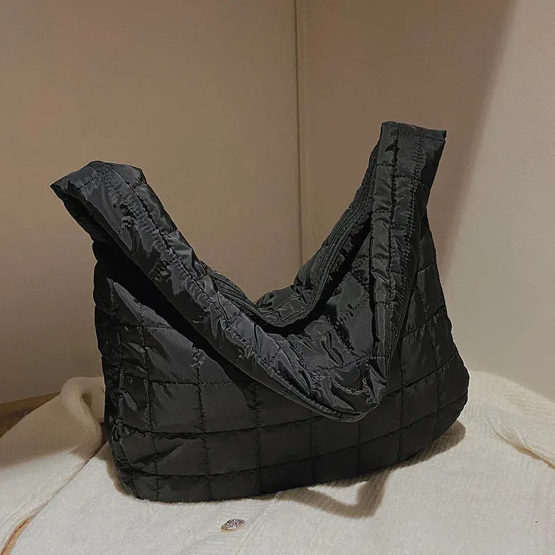 Winter Space Cotton Shoulder Bag Female Large Capacity Dumpling Bag Fashion Padded Crossbody Bag Luxury Ladies Down Tote Bag sac