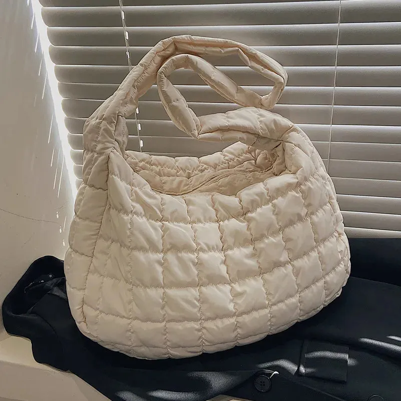 Winter Space Cotton Shoulder Bag Female Large Capacity Dumpling Bag Fashion Padded Crossbody Bag Luxury Ladies Down Tote Bag sac
