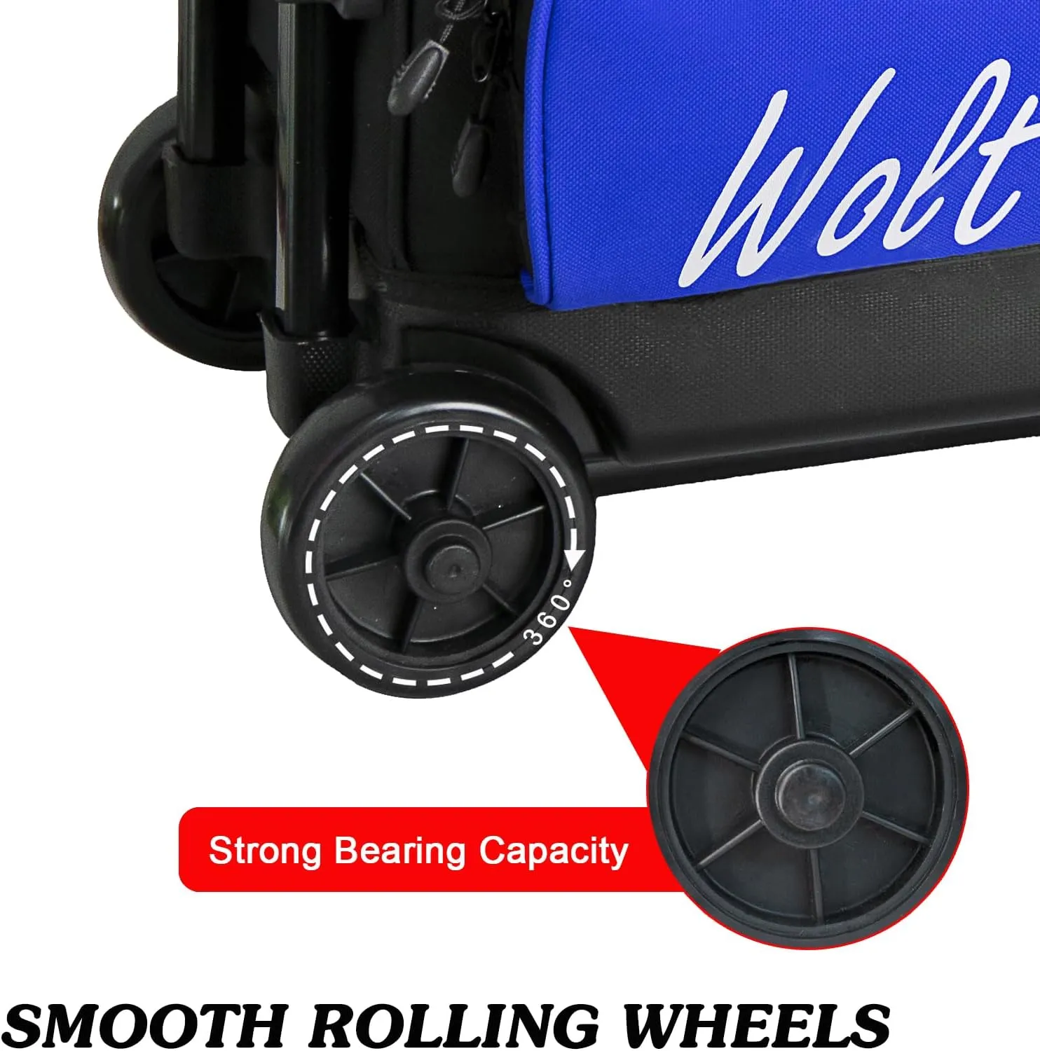 WOLT 3 Ball Bowling Bags with Wheels,Bowling Ball Bag 3 Ball Roller with Separate Shoe Compartment and Accessory Pocket, Retractable Handle Extends to 38